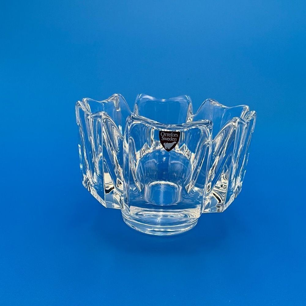 VINTAGE ORREFORS Swedish Crystal Corona Bowl